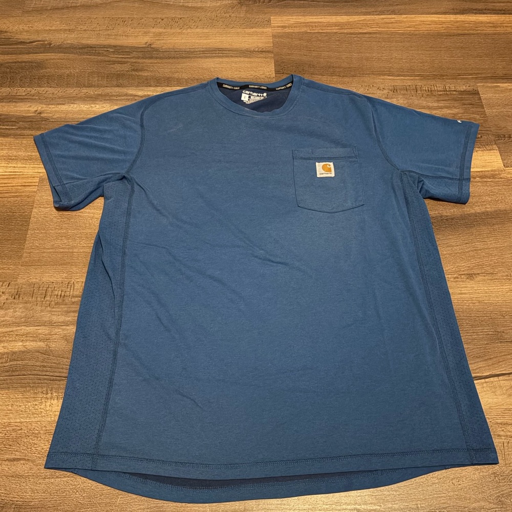 Mens Carhartt Blue Short-Sleeve Pocket Tee Size Large